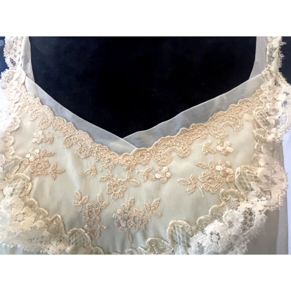 Vintage 60's Shadowline Lace and Chiffon babydoll nightgown Lingerie Yellow Mod - Picture 6 of 9